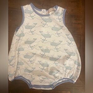 Beaufort Bonnet Whale Print Baby Pajamas Romper